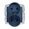 MINI Meccanismo a doppia presa per telaio con messa a terra 2x(2P+Z) (otturatori di circuito di corrente) blu navy