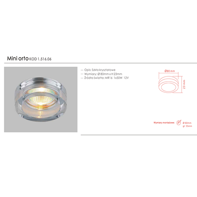 Mini Orto Chrome ceiling lamp