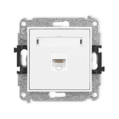 MINI Presa singola per computer 1xRJ45, cat. 5e, 8 pin, bianco opaco