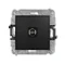 MINI Single antenna socket mechanism type F (SAT) nickel-plated, without labeling field, matt black