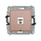 MINI Single computer socket mechanism 1xRJ45, cat. 5e, 8-pin, without description field, salmon