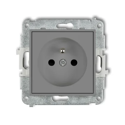MINI Single socket mechanism with grounding 2P+Z (current circuit shutters) matt gray