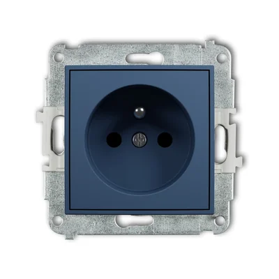MINI Single socket mechanism with grounding 2P+Z (current circuit shutters) navy blue