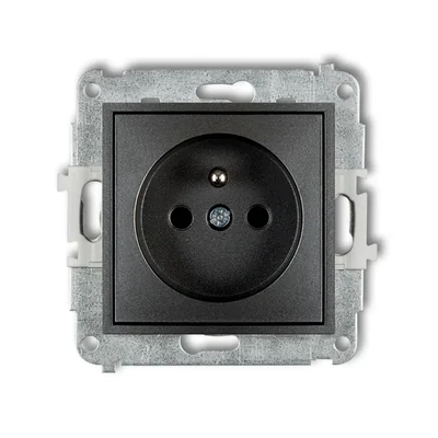 MINI Single socket mechanism with grounding 2P+Z (current path shutters) graphite