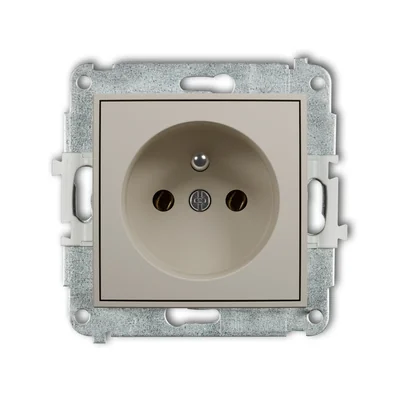 MINI Single socket mechanism with grounding 2P+Z (without current path shutters) taupe