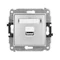 MINI Single USB Charger Mechanism USB A, 10W max., 5V, 2A Silver Metallic