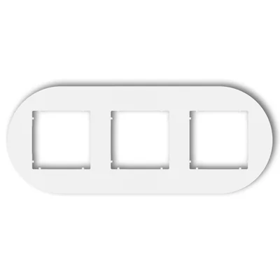 MINI universal triple round frame made of white matte plastic