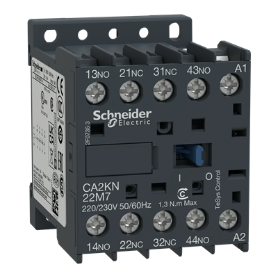 Miniature auxiliary contactor TeSys K 2NO 2NC coil 220VAC box terminals