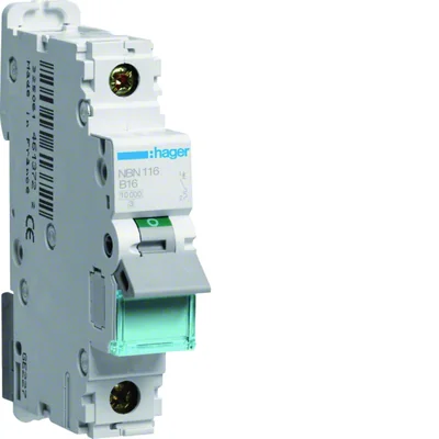 Miniature circuit breaker 10kA B unipolar 16A