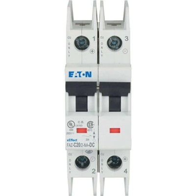 Miniature circuit breaker, 2-pole, DC version, 20A, C-Char
