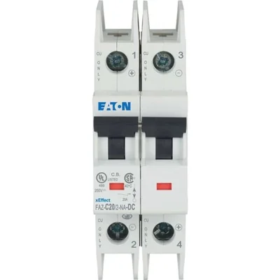 Miniature circuit breaker, 2-pole, DC version, 20A, C-Char