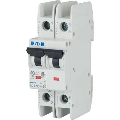 Miniature circuit breaker, 2-pole, DC version, 20A, C-Char