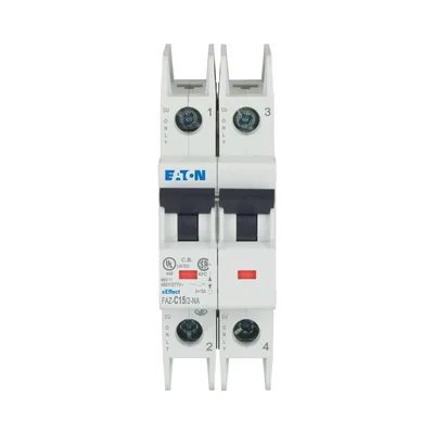 Miniature circuit breaker 2-pole NA version, 15A, C-Char