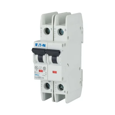 Miniature circuit breaker 2-pole NA version, 20A, D-Char