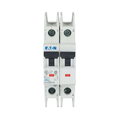 Miniature circuit breaker 2-pole NA version, 25A, C-Char