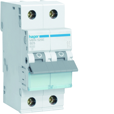 Miniature circuit breaker 6kA B 1+N 25A