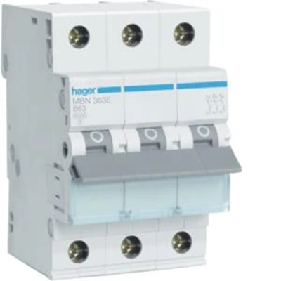 Miniature circuit breaker 6kA B 3-pole 63A