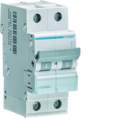 Miniature circuit breaker, 6kA, C, 2-pole, 3A char. c