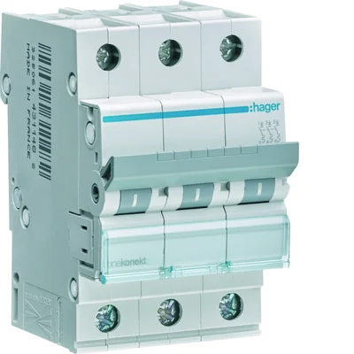 Miniature circuit breaker 6kA C 3-pole 4A