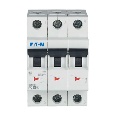 Miniature circuit breaker type D 3-pole, 50A, D-Char