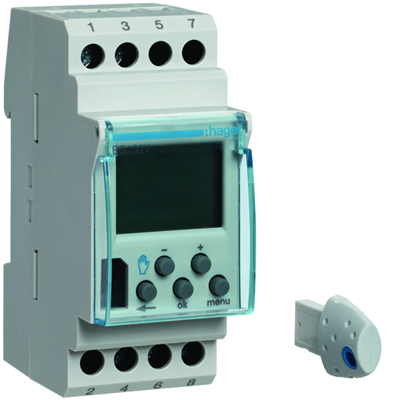 Minuterie numérique hebdomadaire 56 pas de programme 12-24VAC/DC+230VAC 1P 16A