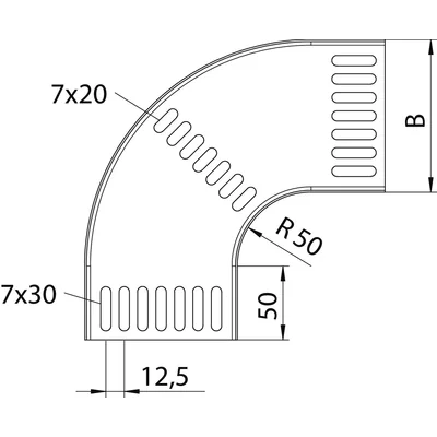 MKRB 90 15 100FT 90°-Bogen für Kabelrinnen mit Nahtverarbeitung