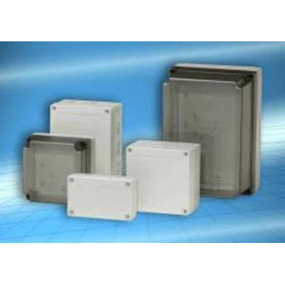 MNX Universal enclosure 180x130x100mm transparent cover IP67 with knockouts for metric glands