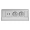 Möbelsteckdose 2x2P+Z, 2xUSB (Typ A+C; 2,4 A), grau-silber
