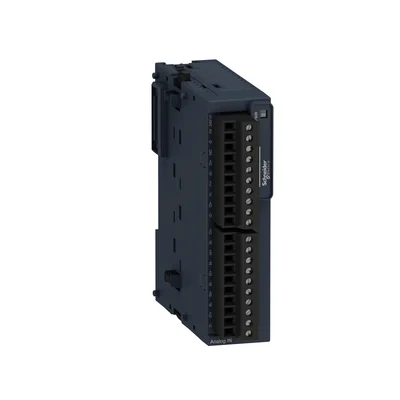 Modicon TM3, module d'entrée analogique, 8 entrées courant/tension, haute résolution, bornes à vis