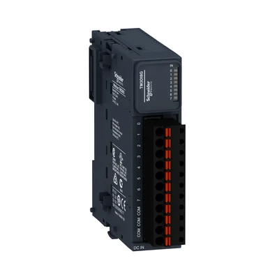 Modicon TM3, module d'entrée numérique, 8 entrées, 24 V CC, bornes à ressort