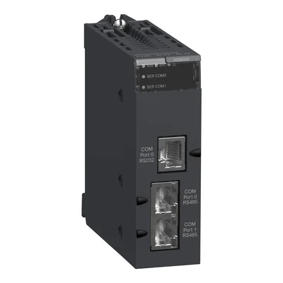 Modul sériového spojení Modicon X80, 2 porty RS-485/232, Modbus a znakový režim