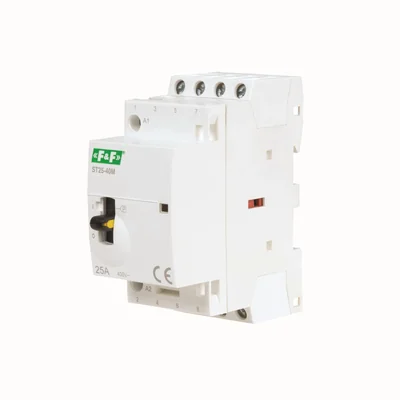 Modular contactor with manual control, rail mounting 25A, 4NO contacts