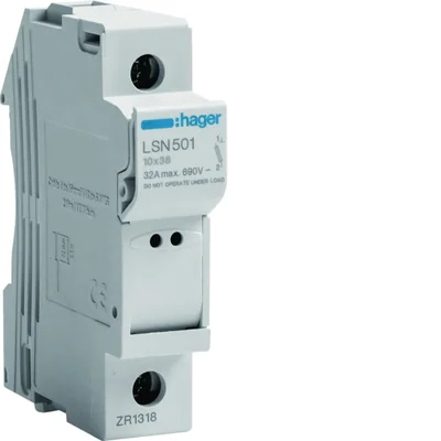 Modular fuse base 1P 32A 690V L38 fuse link 10x38