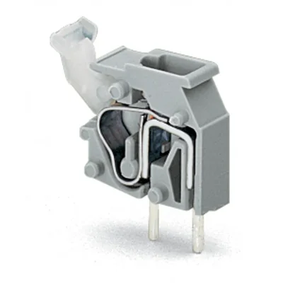 Modular PCB connector, push-button, 2.5 mm², RM 5/5.08 mm, 1-pole, gray 255-401