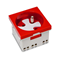 Modular socket 230V grounded 1-way standard with a lock and release 45x45 red