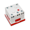 Modular socket 230V grounded 1-way standard with a lock and release 45x45 red