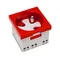 Modular socket 230V grounded 1-way standard with a lock and release 45x45 red