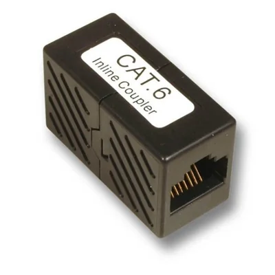 Modularer Adapter 2xRJ45 Kat. 6 UTP, schwarzer Kunststoff