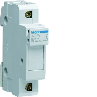 Modularer Sicherungssockel für PV-Anlagen, 1P 10x38 mm 32 A 1000 V d.c.
