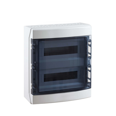 Modulares Kunststoffgehäuse ECOLOGY 36 Module (2x18) IP55 Z+N-Streifen, transparente Tür