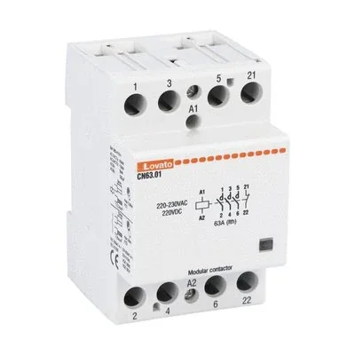 Modulares Schütz CN6301220 CN63.01, 63 A in AC1, Spule 230/220 V AC/DC, 4-polig: 3 Schließer + 1 Öffner