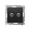 Module d'antenne double de type F Simon 54 WMDA-050xxx-049. Pour installations individuelles ; noir.