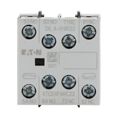 Module de contact auxiliaire avant DILA-XHIR22, 2NO+2NC, Ith= 16 A, bornes à vis, compatible avec les systèmes électroniques DILA, DILM7 - DILM38.