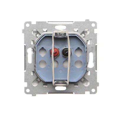 Module de prise haut-parleur asymétrique Simon 55 WMDG-01100x-111. Section des câbles d'entrée et de sortie : 2,5 mm². Blanc mat.