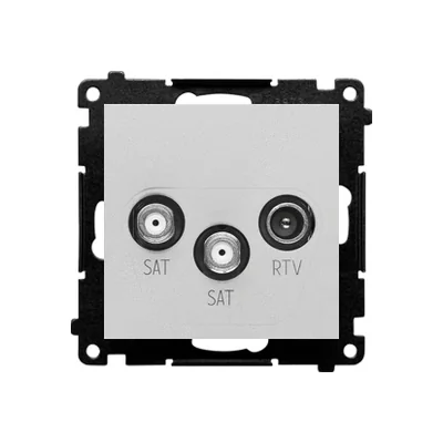 Module double pour antenne satellite SAT-SAT-RTV Simon 55 WMDA-021007-143. 2 entrées : 5 MHz à 2,4 GHz ; aluminium mat