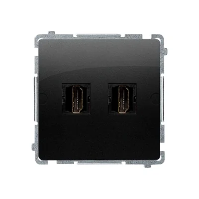Module double prise HDMI Simon Basic WMUH-0xxxx2-Y011 ; Noir