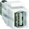 Module KEYSTONE, prise USB 2.0, traversante, fiche droite à 180°, blanche
