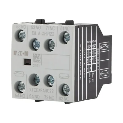 Módulo de contacto auxiliar frontal DILA-XHIR22, 2NA+2NC, Ith= 16 A, terminales de tornillo, compatible con DILA, DILM7 - DILM38, electrónica compatible