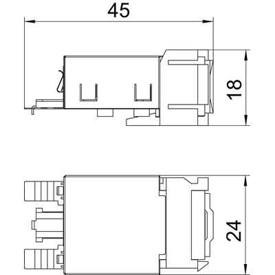 Modulo di connessione Snap-In Cat. 5 ASM-C5 GS, schermato