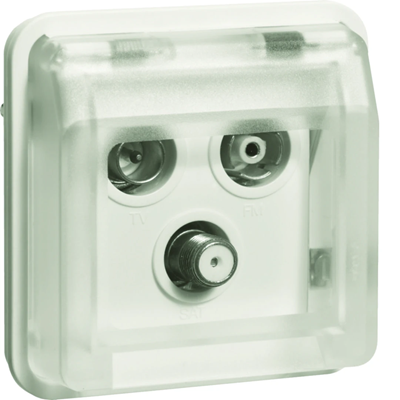 Modulo presa antenna terminale W.1 RTV-SAT con coperchio IP55, bianco